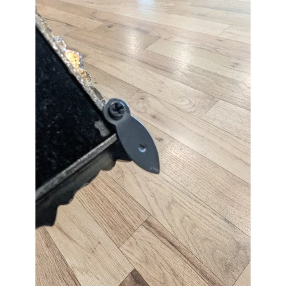 VTG Y2K Jeweled 3x3 Square Picture Frame Pewter Amethyst Lavender Rhinestones - Picture 10 of 16